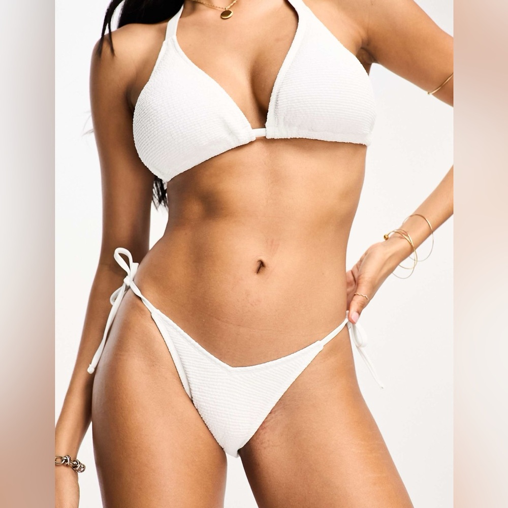 NEW‎ Ivory Rose Ivory Side-Tie Bikini Bottom Size 14